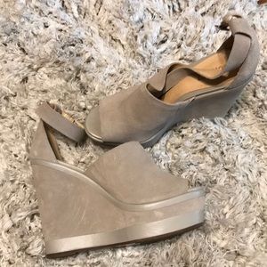 Platform suede sandals
